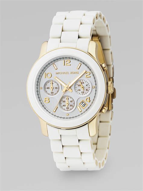 michael kors rubber watch white